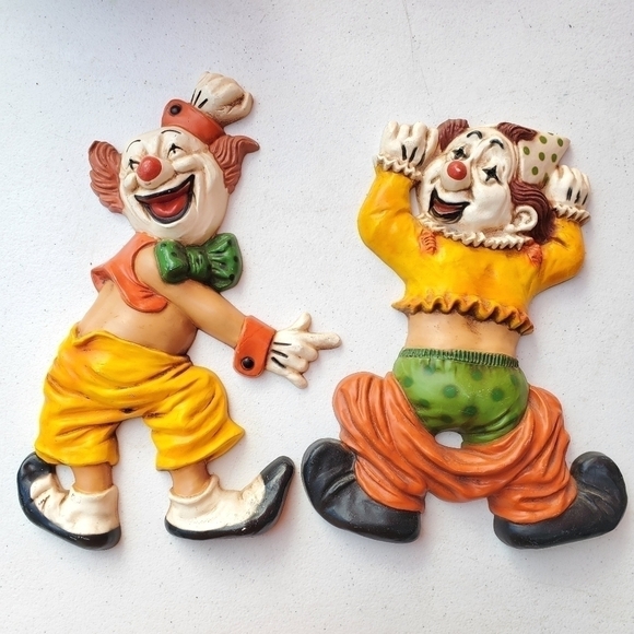 Vintage Other - Vintage 70's Homco Circus Clowns goofin around wall plaques hanging decor
